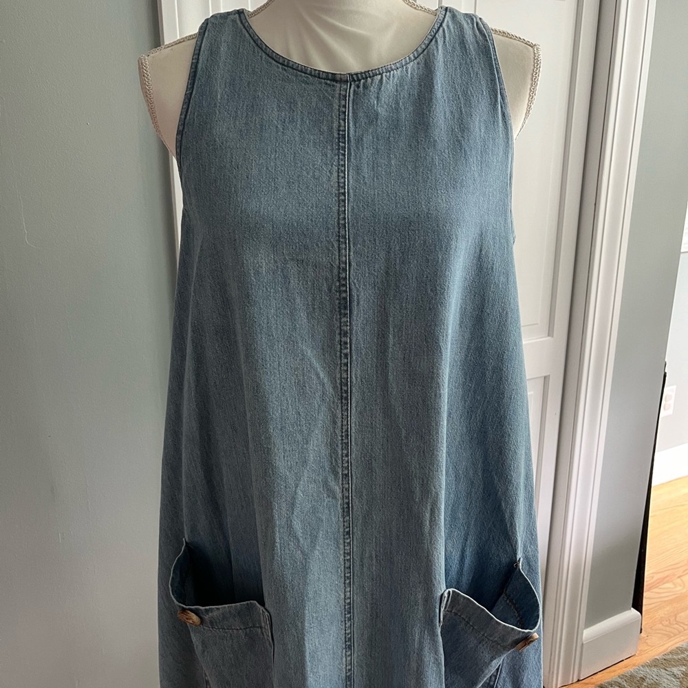 Womens Flared Denim Dress  Size S - Picture 2 of 5